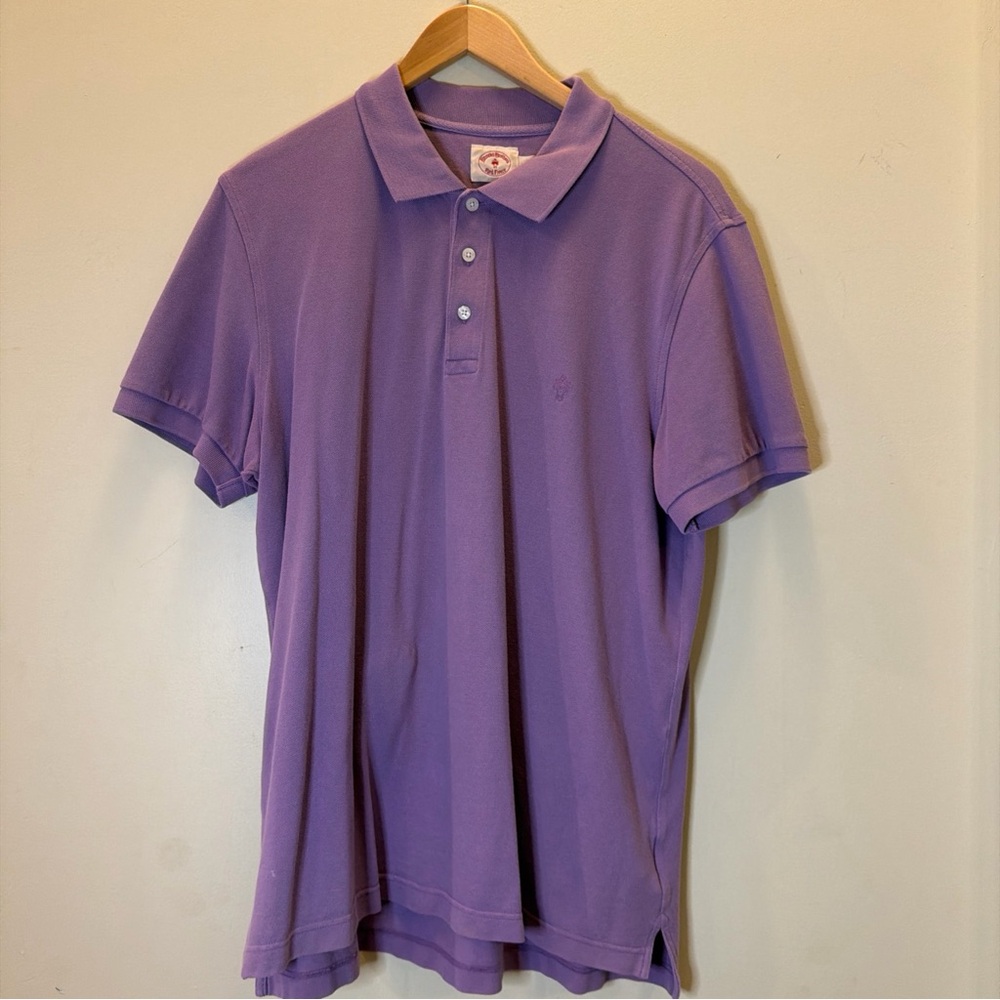 Brooks Brothers Red Fleece Polo Men XL Purple Pique Embroidered Chest Logo Shirt